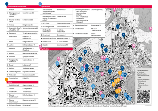 Spielplätze, Sport- und Kulturstätten  in Chur